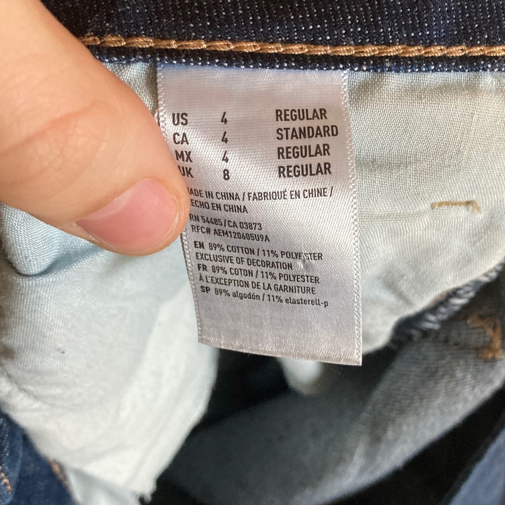 American Eagle Tomgirl Jeans Dark Wash Size 4 - Picture 6 of 7
